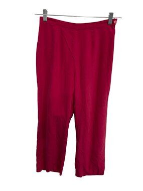Field Manor Modern Classics Bright Pink Silk Straight Leg Pants Size 10 Barbieco